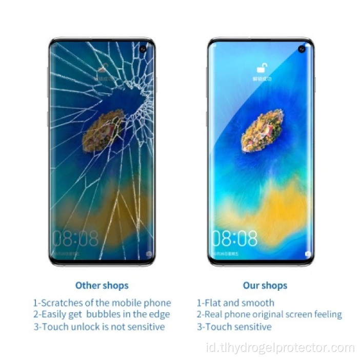 Pelindung layar UV HD yang dapat disesuaikan untuk ponsel